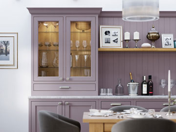 Fitted kitchen shown in Belgravia Lavander Gray and Cashmere